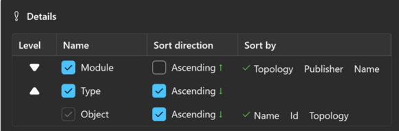 Prism for AL objects panel settings