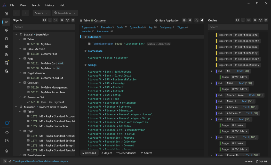 Prism for AL workspace window