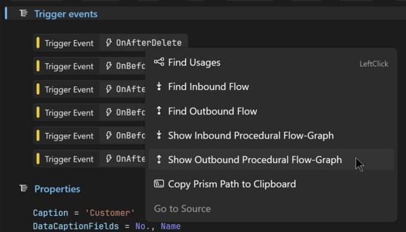 Prism for AL: Trigger events are displayed when subscribers exist.
